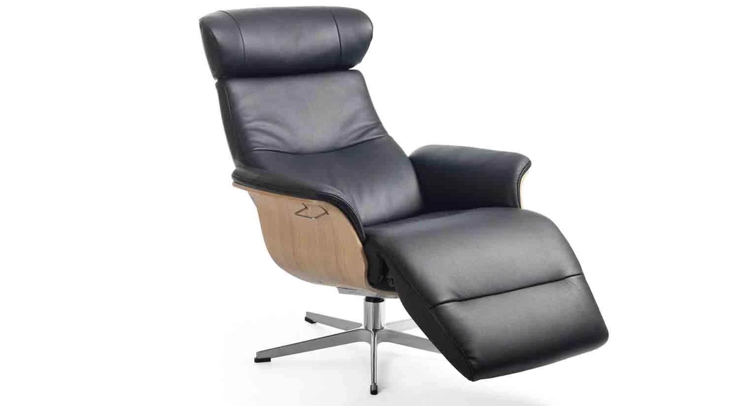 Timeout Recliner In Black Leather 2 Timeout Recliner In Black Leather - Image 2