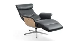 Timeout Recliner In Black Leather 5 Timeout Recliner In Black Leather -Home-Furniture 22354 TIMEOUT attached STOOL walnut alu black open main