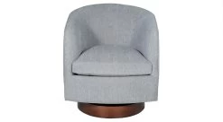 Roxy Swivel Chair With Wood Base By Thayer Coggin -Home-Furniture Roxy Swivel Chair Modern Walnut on Maple Base Front Main Two