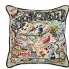 Massachusetts Hand-Embroidered Pillow