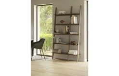 Stiletto 2 Shelf Leaning Shelving In Natural Walnut -Home-Furniture stiletto BDI leaning ladder shelf system 570012 scene thumb