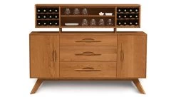 Audrey Center Drawer Buffet -Home-Furniture Audrey split door buffet cherry wine