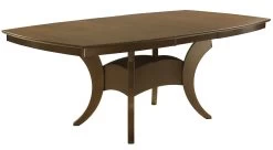 Crescent Dining Table By Saloom -Home-Furniture Dist Amaretto angle w leaf