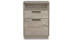Linear Narrow Rolling File Cabinet With Cubby -Home-Furniture Linear Narrow Rolling FileWithCubby Weathered Ash Front main