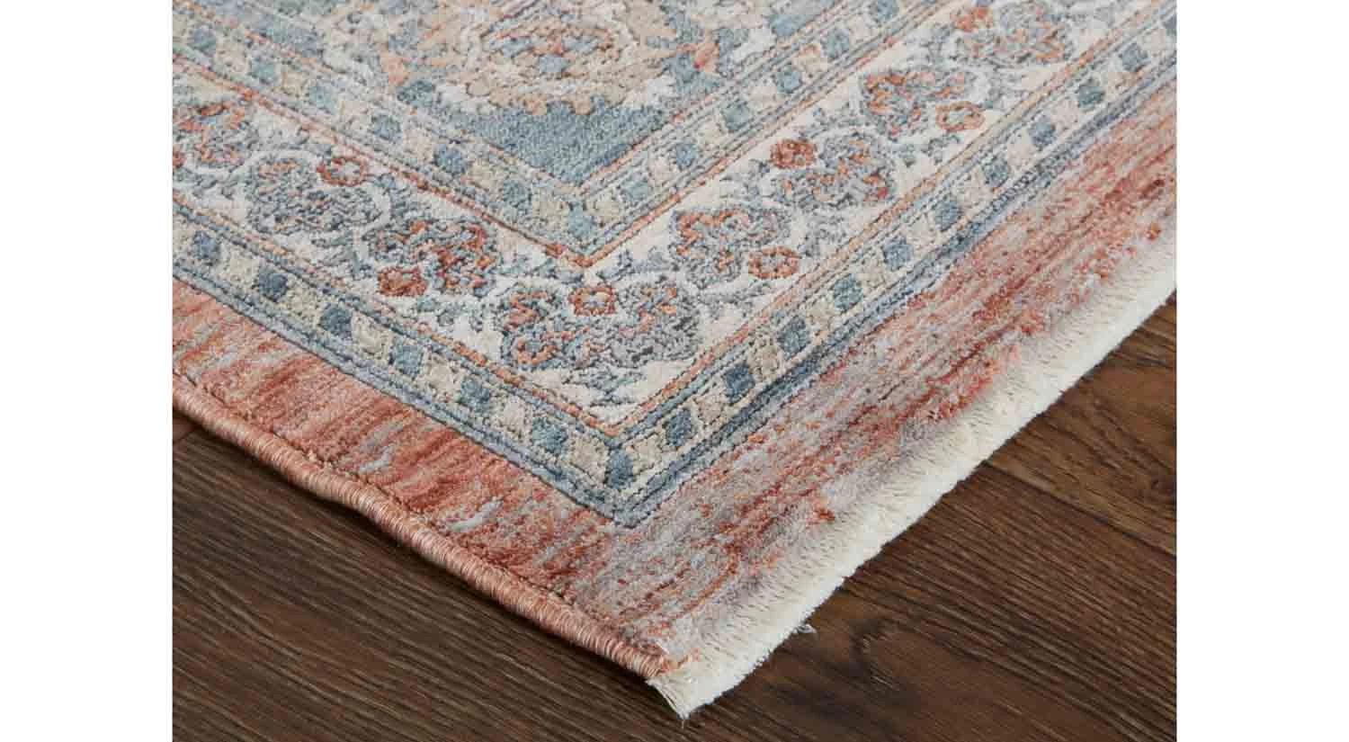 Marquette Rust Blue Rug 2 Marquette Rust Blue Rug - Image 2