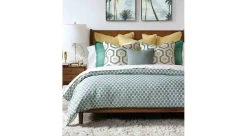 Twin Palms Duvet In Elmer Zest -Home-Furniture TB0014 Twin Palms Queen Duvet scene main