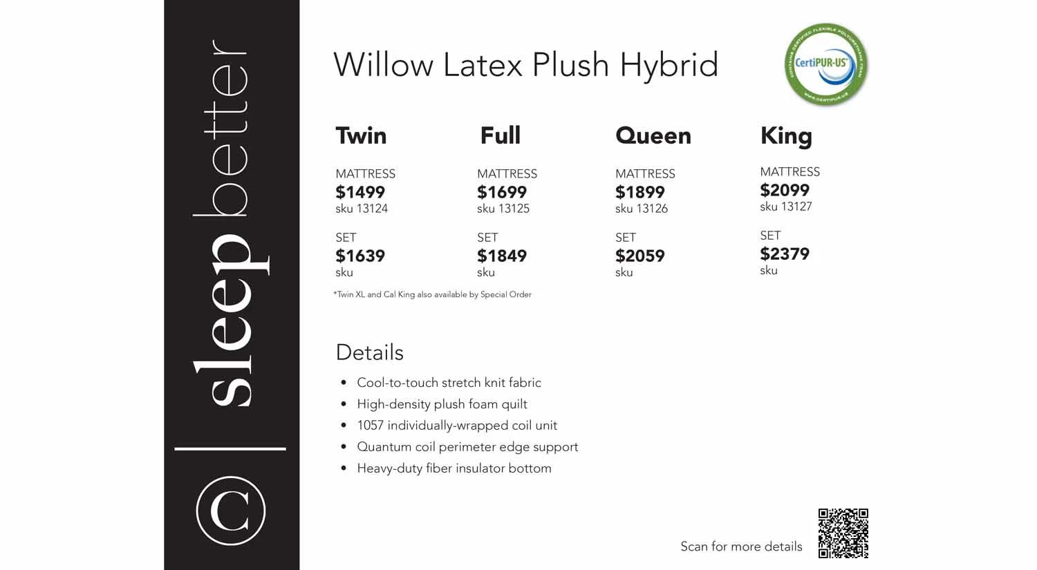Willow Latex Plush Hybrid Mattress 3 Willow Latex Plush Hybrid Mattress - Image 3
