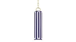 Brookville Pendant In Aged Brass And Blue