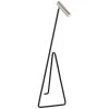 Flesso Small Floor Lamp In Polished Nickel And Black