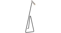 Flesso Small Floor Lamp In Polished Nickel And Black