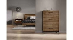 Linq 5 Drawer Chest -Home-Furniture linq 9185 5 drawer chest walnut lifestyle vertical 4 main