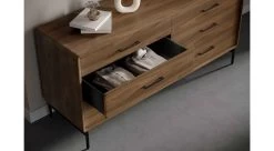 Linq 6 Drawer Dresser -Home-Furniture linq 9186 6 drawer dresser walnut open main