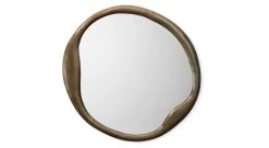 Organic Round Mirror In Bronze